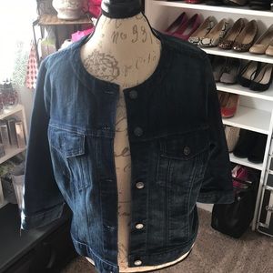Old Navy, stretch, mid sleeve, jean jacket, XL